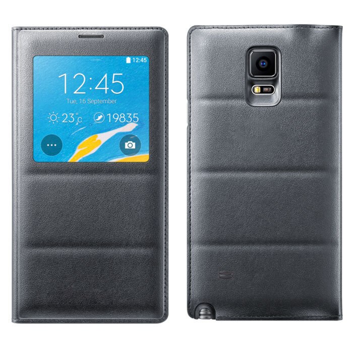 YKSPACE Klassieke Window View Flip PU Leather Case Cover voor Samsung Galaxy Note 4 Gevallen i9500