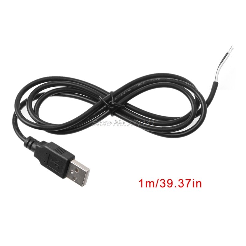 5V USB 2.0 Male Jack 2 Pin 2 Wire Power Charge Cable Cord Connector DIY 1m Wire Electronics Stocks