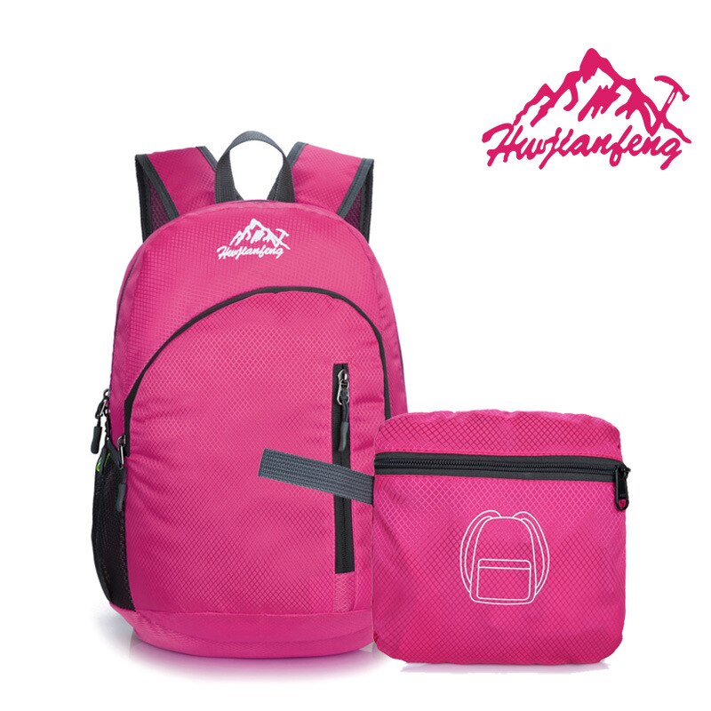 20l grote waterdichte rugzakken, bergbeklimmerstas, reistassen voor dames, rugzakken voor heren, opvouwbare sporttassen: Rozenrood