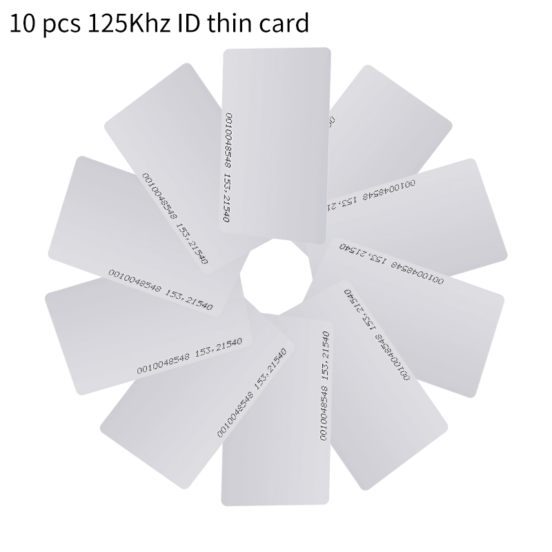 10Pcs/Batch Induction ID White Card, EM4100 Read-only Chip 125KHZ RFID Card For Access Control Attendance, Property Management: mixed color