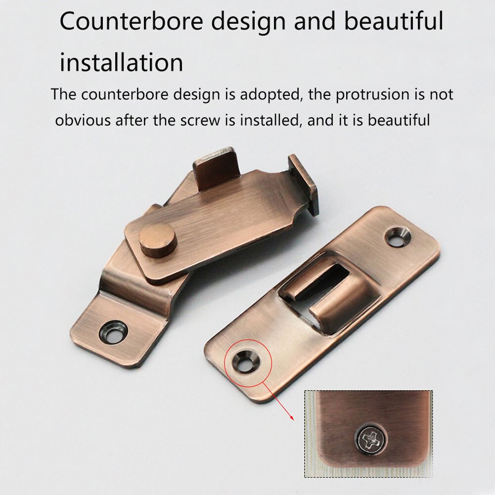 Hasp Safety Bathroom Window Flip Lock Home Gate Sliding Barn Universal Anti-theft Stainless Steel Thick Door Latch Right Angle