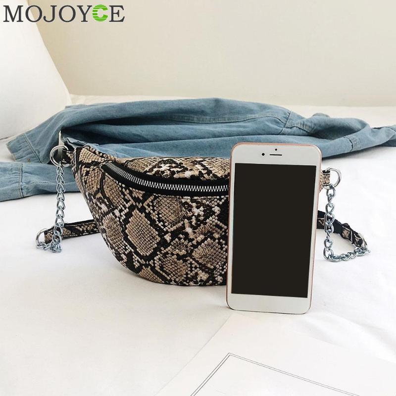 Snake Pu Lederen Schoudertas Heuptas Kleine Crossbody Tas Voor Vrouwen Mode Vrouwelijke Keten Messenger Bag Bolso Femenino