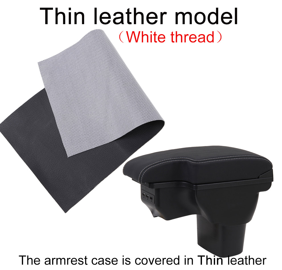 for Nissan juke armrest box universal car center console caja modification accessories double raised with USB No installation: thin white