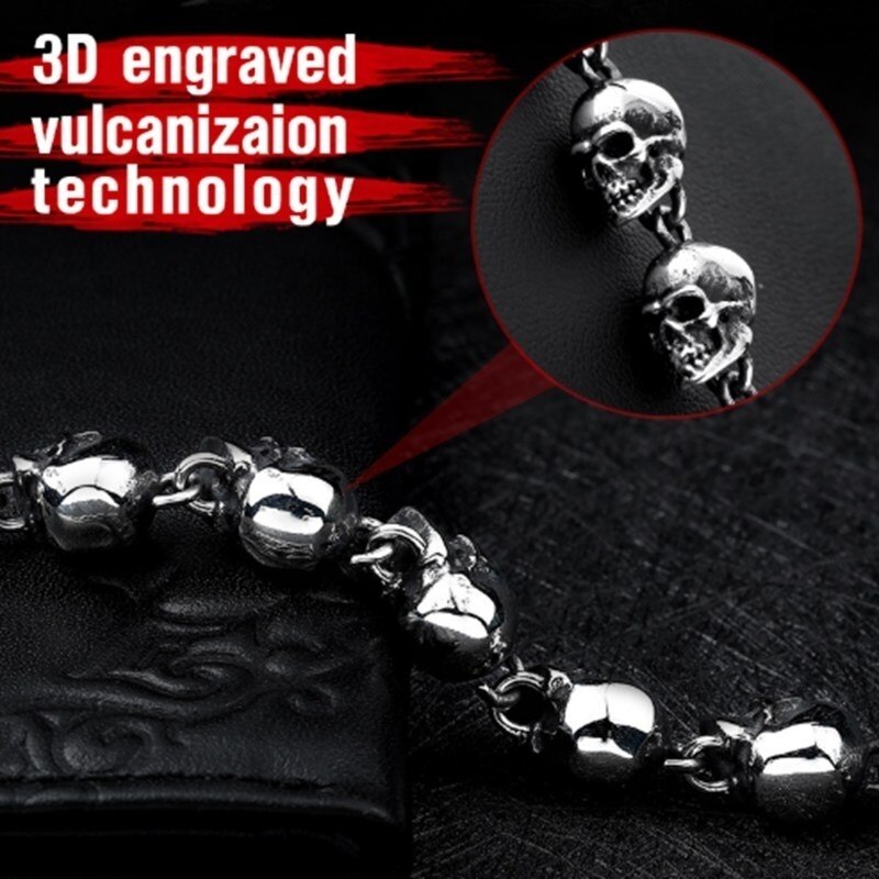 Punk Schedel Roestvrij Stalen Armband Voor Man Skeleton Sieraden