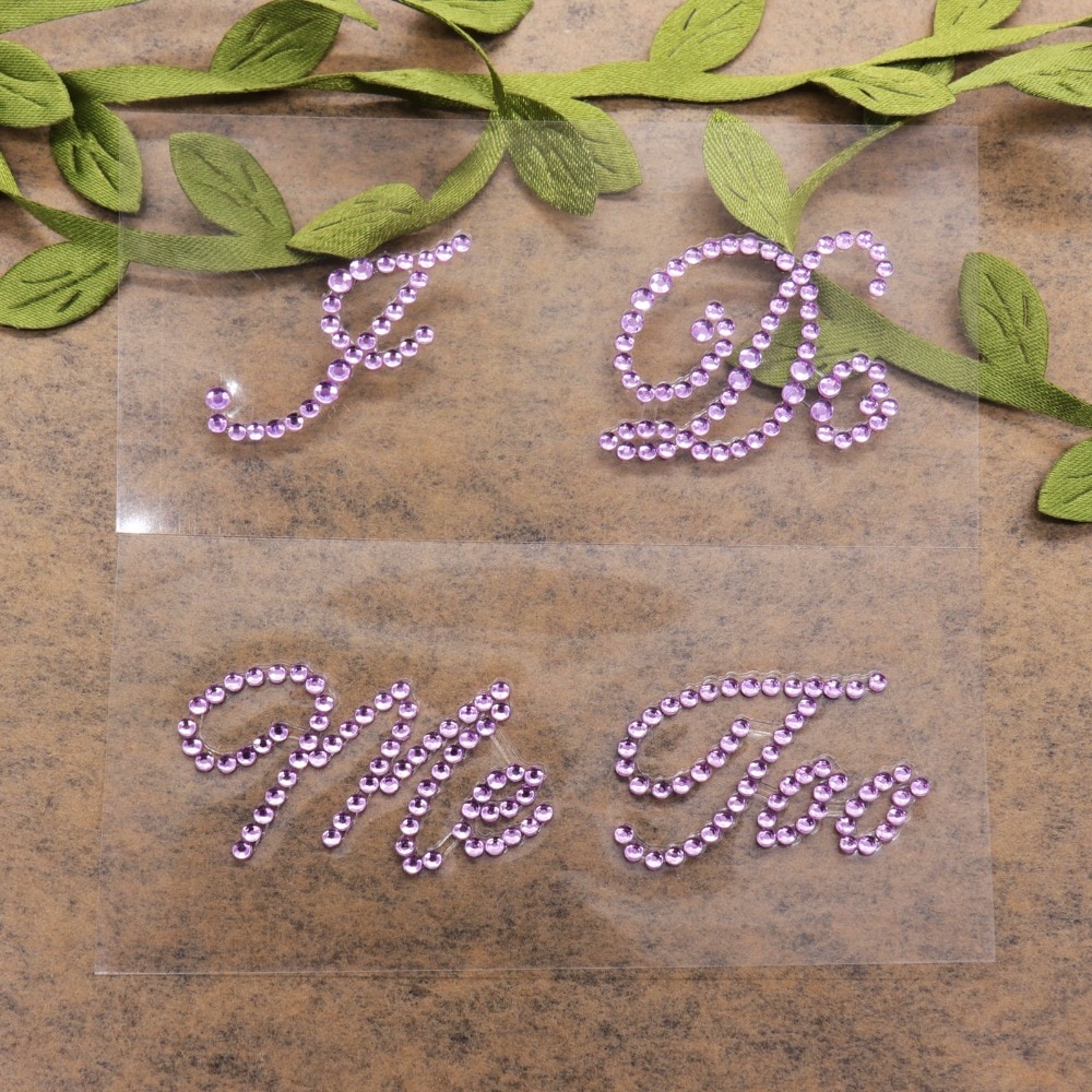 2pcs/set High Heel Wedding Stickers I DO ME TOO Set Rhinestone Shoe Groom Bride Stickers Cute Stickers Bridal Shower