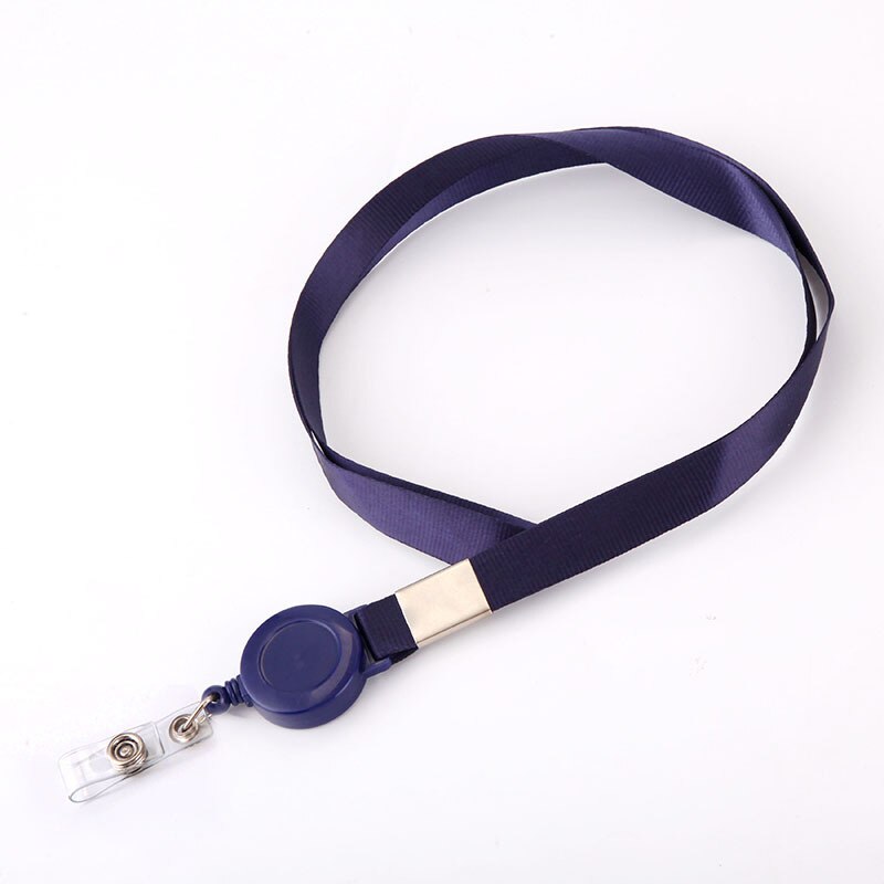 1 szt. Etui na karty kredytowe chowany smycz na szyję ID nazwa karty autobusowej odznaka klips na identyfikator: Dark Blue