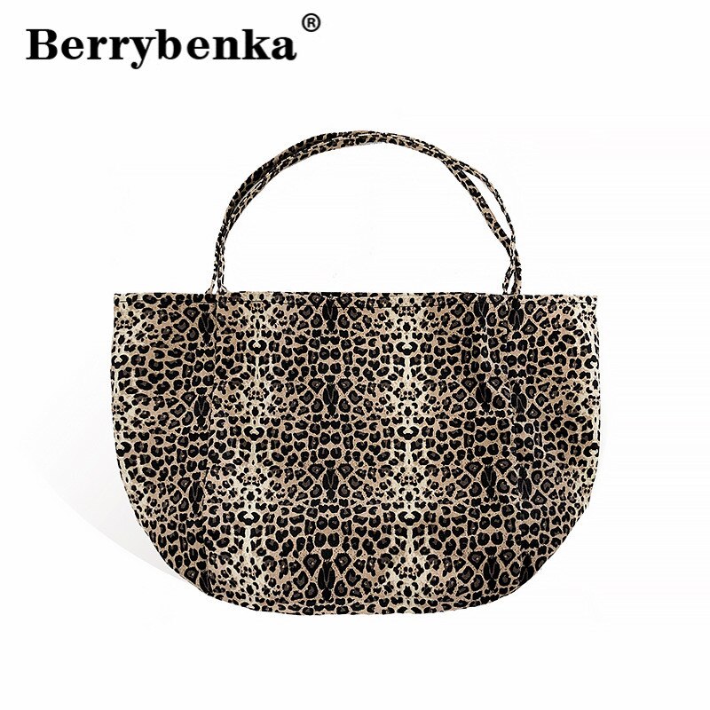 Berrybenka luipaard messenger bags voor dames merk decoratie dames handtassen luxe leren grote schoudertas