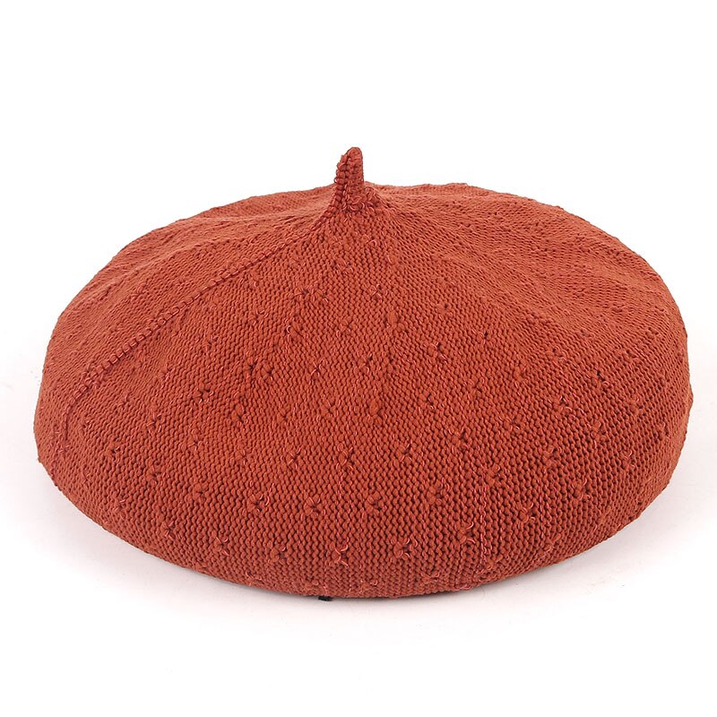 Mode Lente Zomer Vrouwen Knit Baretten Dames Solid Platte Pet Mode Gehaakte Franse Caps Sterren Schilder Hoed