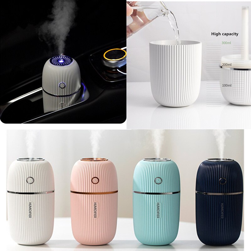 300Ml Automobiles Mini Luchtbevochtiger Draagbare Auto Usb Luchtverfrisser Cool Mist Luchtbevochtiger 4 Kleur Voor Auto Elektrische Accessoires