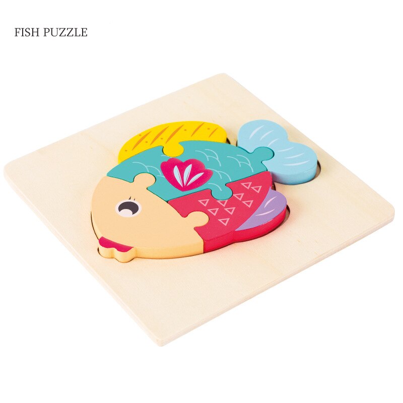 Baby Toys Wooden 3d Puzzle Cartoon Animal Intelligence Kids Educational Brain Teaser Children Tangram Shapes Learning Toys: 4