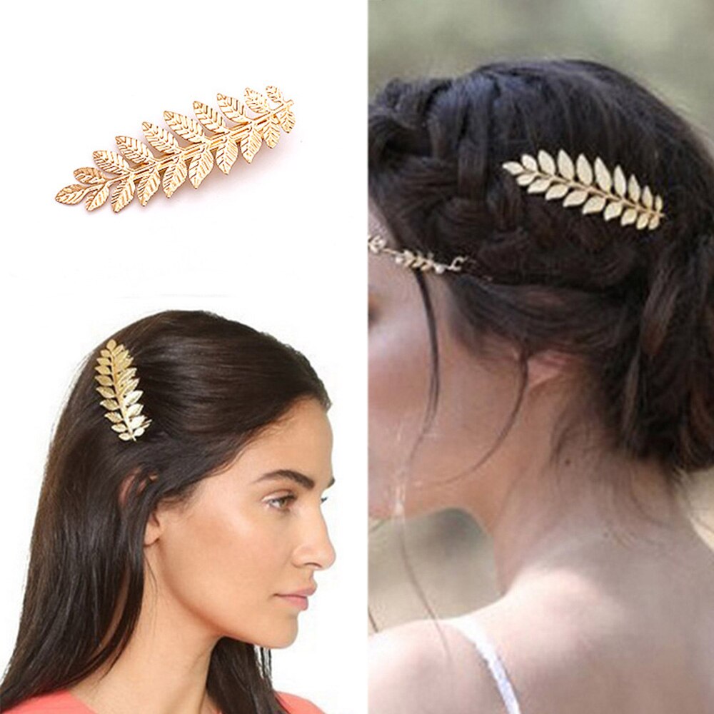 Blatt Stil Hochzeit Partei Krone Braut Tiara Jahrgang Braut Haar Band Goldene/Splitter Braut Kopf Zubehör Frauen Schmuck Haarband