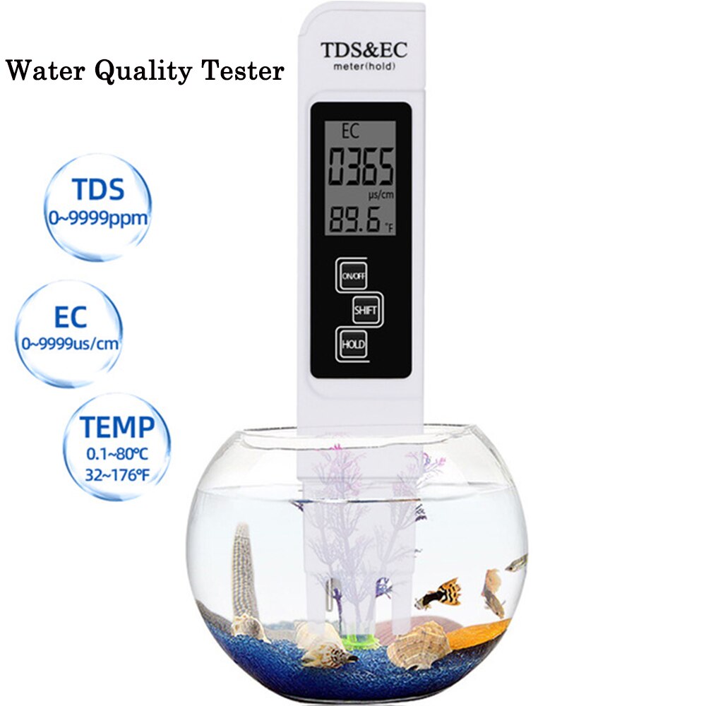 Digital PH Meter EC TDS Tester ORP Meters Conductivity Detector Water Analyser Purity Measurement for Hydroponics Pool: 2 TDS EC Meter