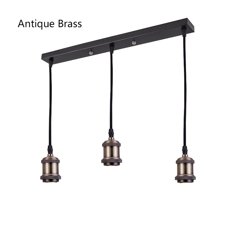 E27 Socket Aluminum Light Lamp Holder E26 Screw Bulb base Vintage Pendant lights Industrial Retro Fittings lamp holder Fixture: Antique Brass Long