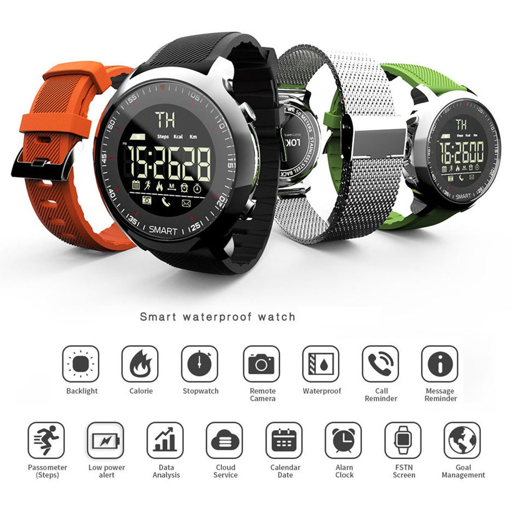 EX18 Smart Horloge Waterdicht Lichtgevende Stappenteller Telefoon Bericht Outdoor Mannen Smartwatches
