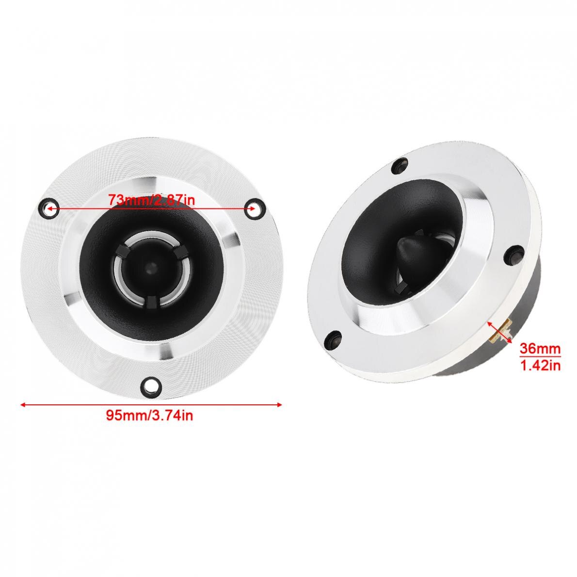 4 Inch 1500W Bullet Horn Tweeters Pair – 8Ω – 109dB – 12V – With Crossover Capacitor – Universal