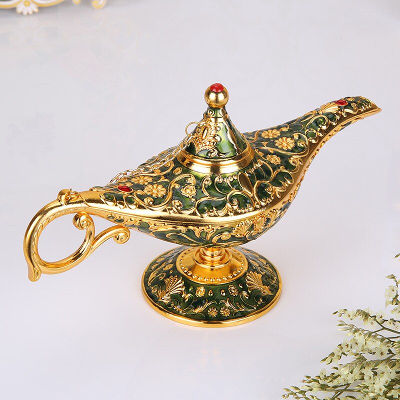 [hht] 10 kleuren aladdin magische lamp retro huisdecoratie traditionele uitgeholde sprookjesachtige wensgeest lamp theepot knutseldecoratie: 2212cm-06