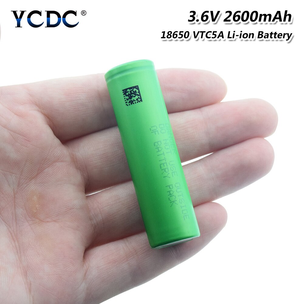 18650 batterie 2600mAh Hohe Ablauf UNS 18650 VTC 5A Ersatz Ladung Geschützt Mini Fan Energie Bank Batterie