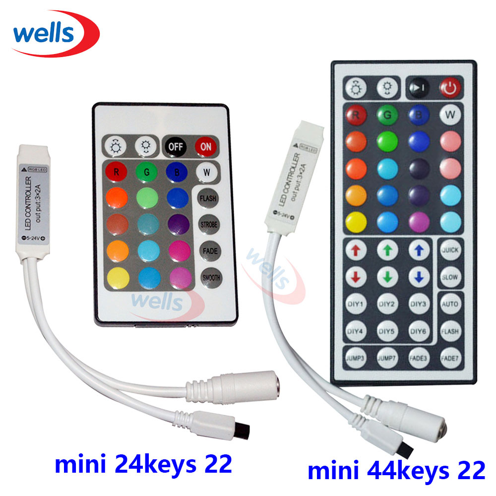 DC12V 24/44 Schlüssel RGB Regler Fernbedienung IR Drahtlose Dimmer LED Regler Controle für 2835 3014 3528 5050 RGB LED Streifen licht