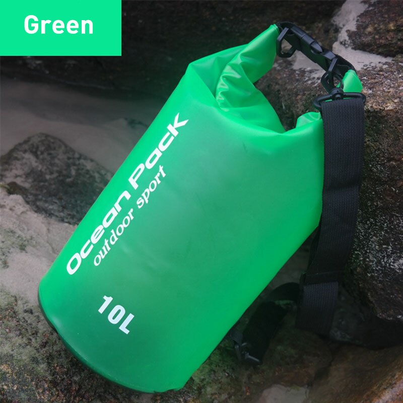Clothes Storage Vacuum Waterproof Bag Beach Dry Bag Sack Waterproof Pouch Floating Dry Gear Bags for Boating Swimming: 10L Green