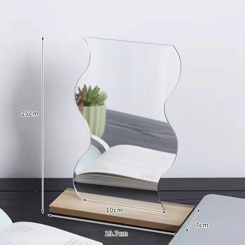 Creatieve Muursticker Spiegel Acryl Self Stok Make Up Dressing Spiegels Slaapkamer Glazen Tegel Oppervlak Zelfklevende Spiegel Decor: E