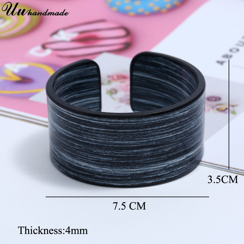 Stijlvolle Breed Breedte Kleurrijke Acryl Vrouwen Manchet Bangle