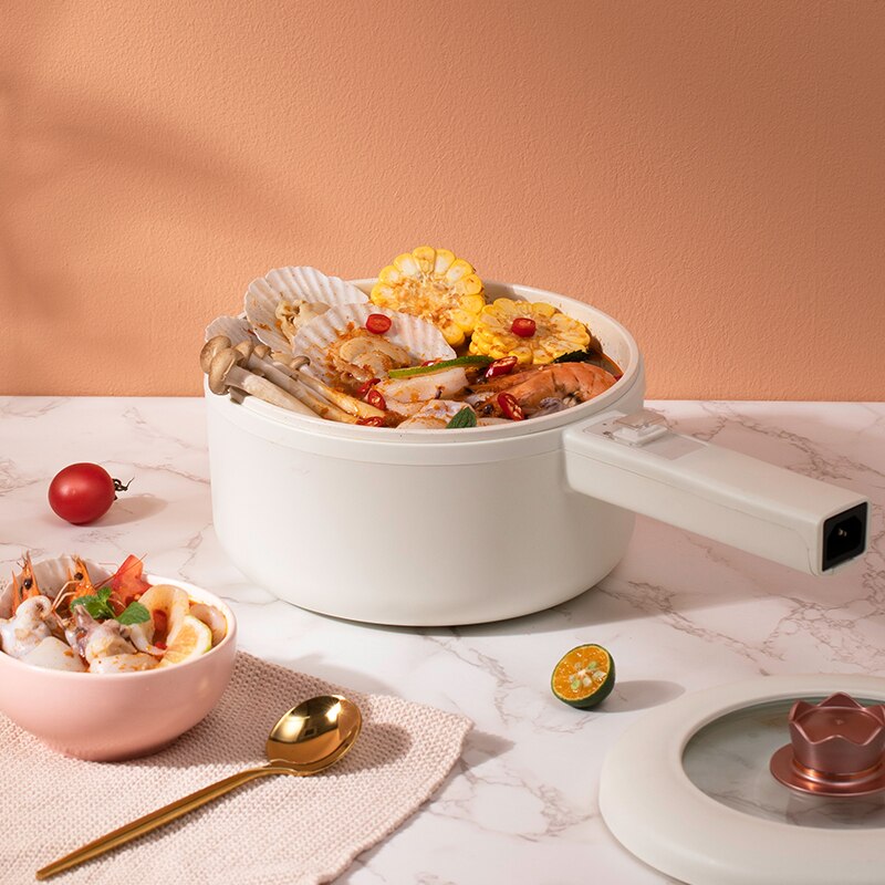 220V 1.6L Electric Frying Pan Non-stick Multi Cooker Household Electric Cooking Machine Pot Portable Electric Pot