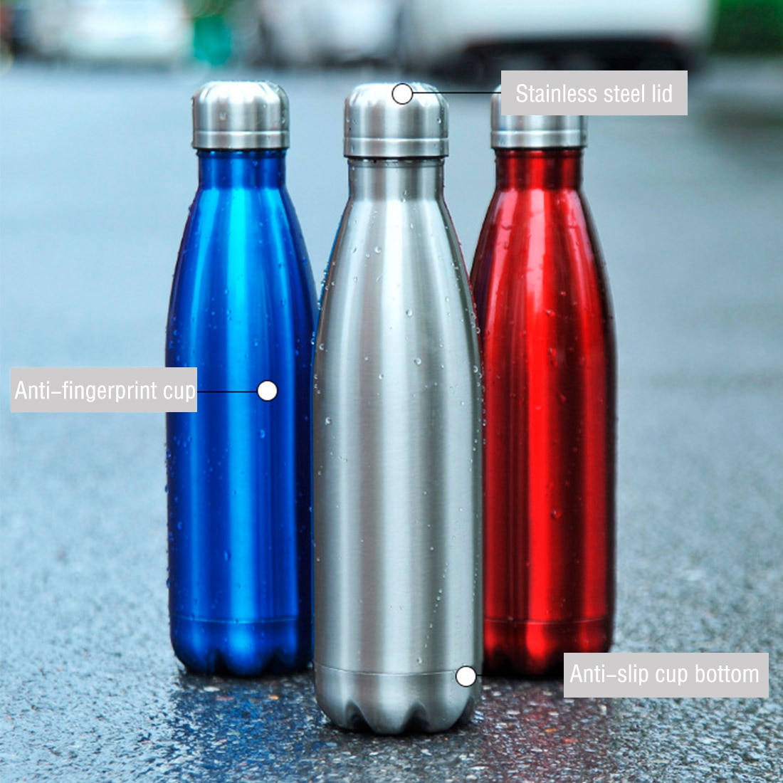 500ml vacuümflessen 304 roestvrijstalen wijnflesvormige thermosfles voor in de auto, reis, bowlingfles vacuümfles