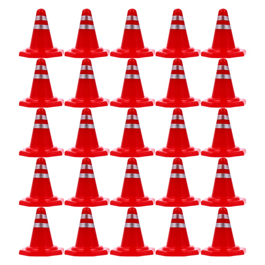 25pcs Simulation Traffic Roadblocks DIY Road Cone Signs Sand Table Props: Default Title