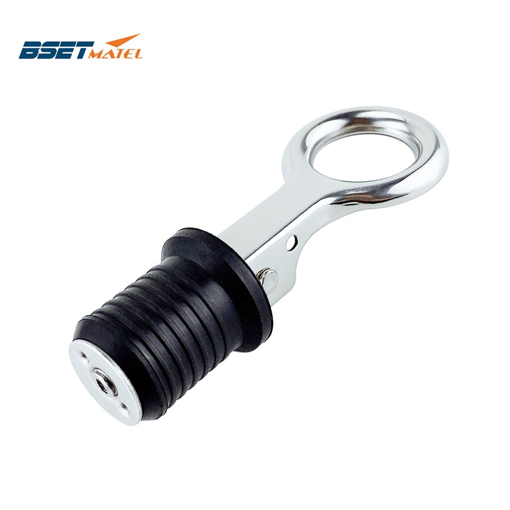Tapón de drenaje de goma con mango de acero inoxidable 304, cierre a presión, estilo Flip, Hull Livewell, sentina, Popa, accesorios para barcos marinos