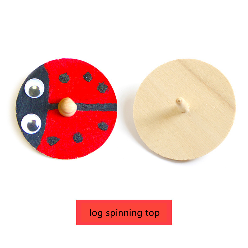 5 pezzi/lotto giocattoli fai da te per il bambino pensiero divergente trottola in legno fai da te colorare i bambini giocano Spinning regalo di compleanno ZLL: log spinning top