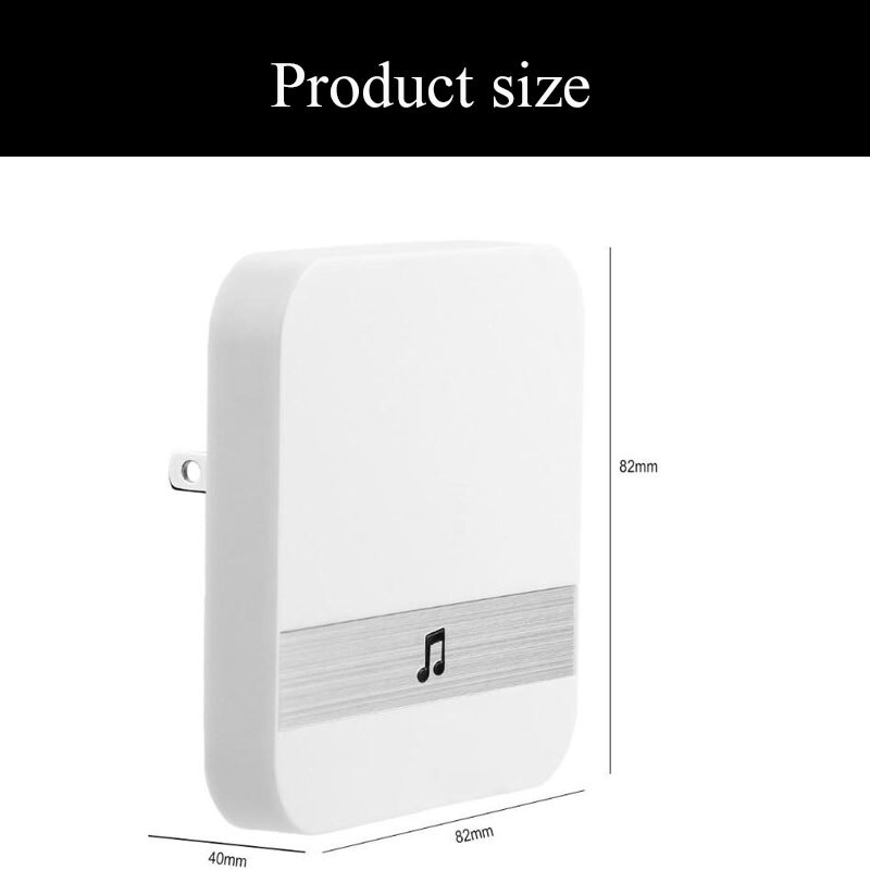 Wireless Doorbell Receiver Wi-fi Ring Bell AC 90V-250V 110dB EU/US Plug 433.92MHz 52 Chimes Optional