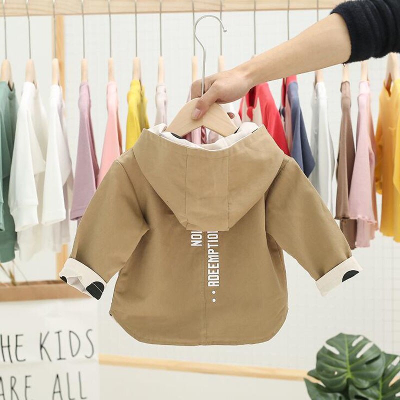 Children's coats hooded boys girls coats 2 side wear casual kids spring autumn jackets baby toddlers cotton coats 0-4 years