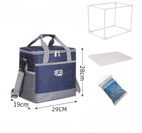 15L/25L Cooler Bag Waterproof Picnic Shoulder Bags For Food Drink Fruit Insulation Thermal Bag Ice Pack ThermaBag refrigerator: 15L Navy  bracket