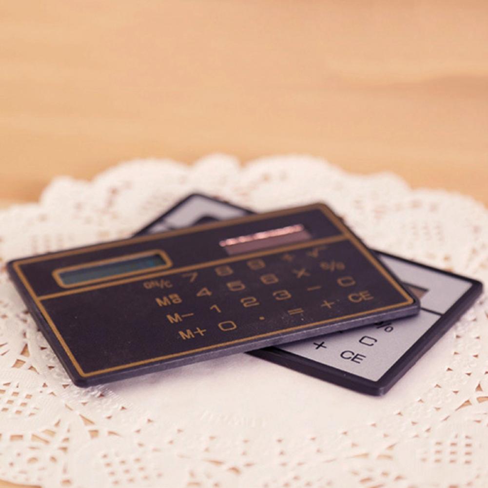 1pcs Calculator Portable 8 Digit Solar Power Calculator Durable Ultra Thin Pocket Mini Credit Card Student Counting Supplies