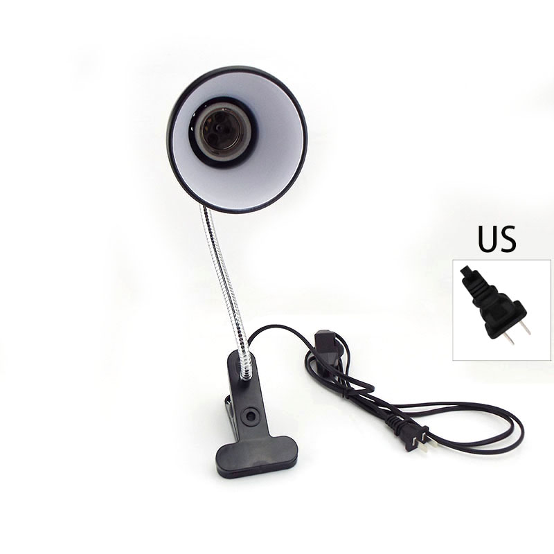 Lámpara para reptiles de mascotas, soporte de bombilla con Clip, 110V, Tortuga, Kit de calentamiento UVB + UV, luz para tortugas, lagartos, iluminación, enchufe de EE. UU. E27: US Plug