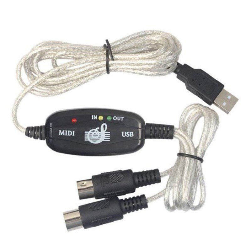 Midi Naar Usb Kabel Convert Adapter Usb In-Out Midi Interface Kabel Converter Naar Pc Music Keyboard Adapter koord 16 Kanalen