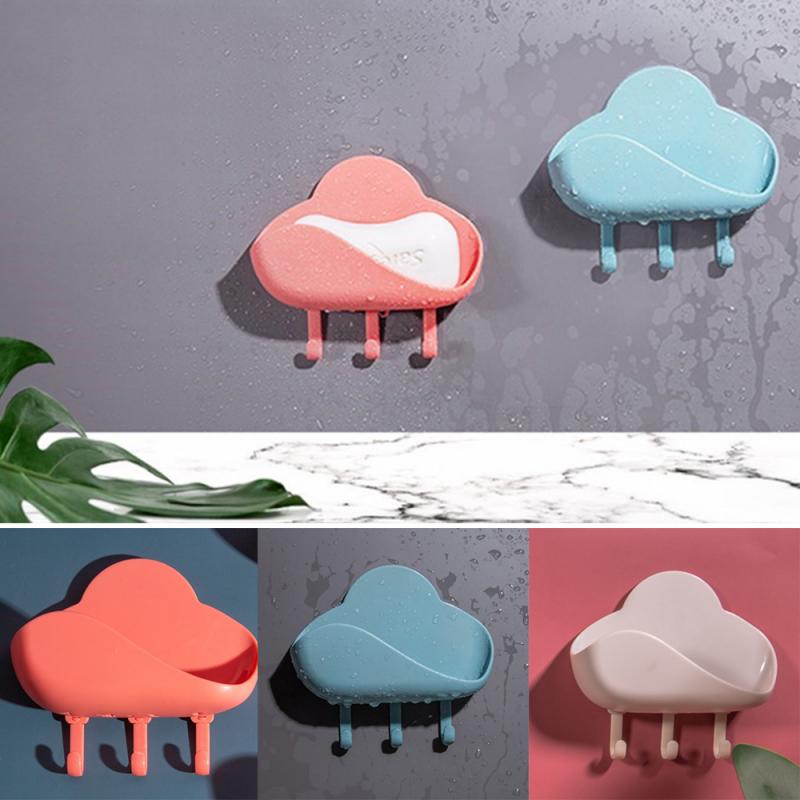 Badkamer Douche Zeepkist Schotel Opslag Zuignap Hoek Cloud Vorm Plastic Zeephouder Douche Hanger Badkamer Opbergrek