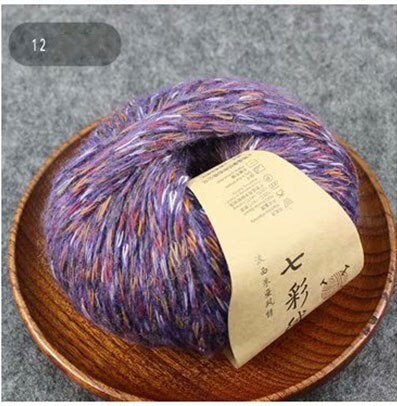 Fil de laine d'alpaga coloré 50g/balle, fil de cachemire moyen et épais pour tricoter, écharpe, manteau: 12