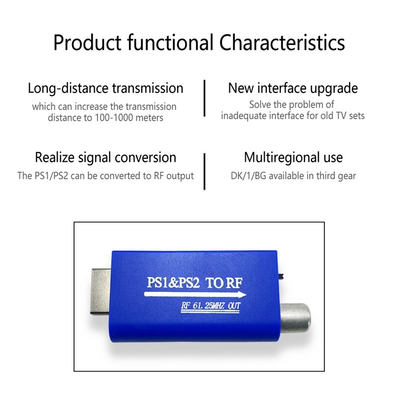 Signaal Converter, ps1/Ps2 Om Rf Kabel Oude Tv Signaal Rf Converter Is Geschikt Voor Dvd/Set-Top Box/Netwerk Doos