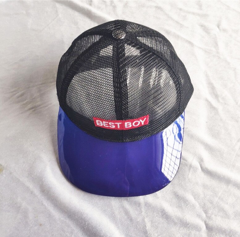 Gorras de béisbol con visera de plástico y malla para niños y niñas, gorras de béisbol con visera de plástico de PVC, Snapbacks de caramelo, Gorros