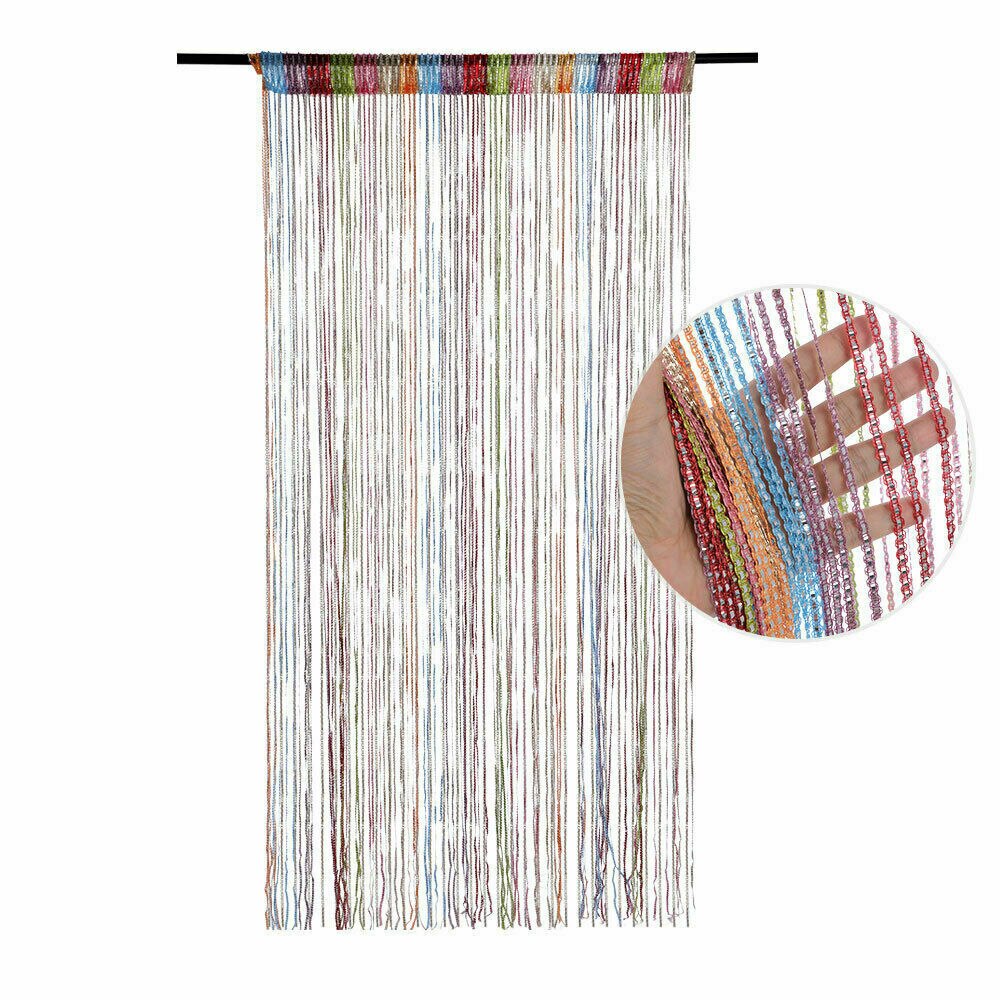 100*200cm dør vinduer hængende beaded decors gardin snor sommer flue insekt skærm kvast panel gardiner: Flerfarvet