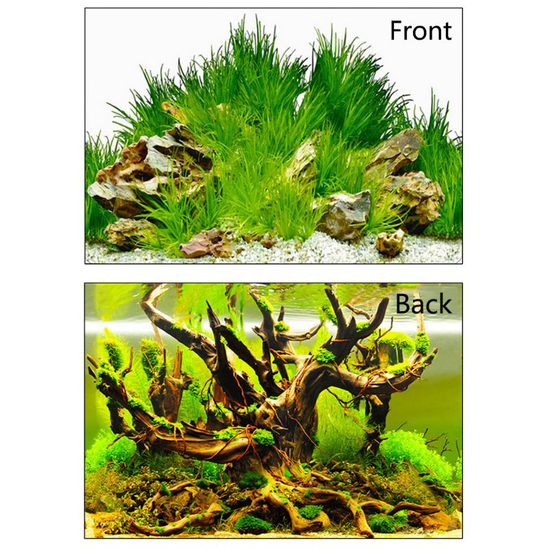 Fish Tank Background Painting Paper 3D Double-sided Ocean Landscape Poster Decorative Stickers Aquarium Decals 85WC: 1