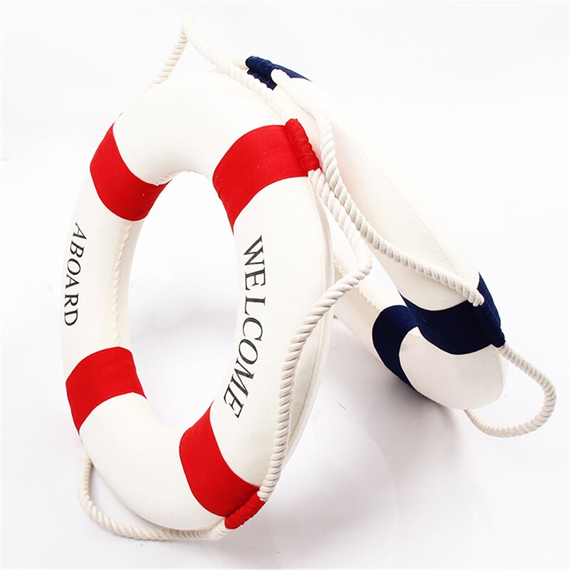 Wall Ornament Life Buoy Foam Aboard Nautical Life Lifebuoy Ring Boat Wall Hanging Mediterranean Style Home Decoration