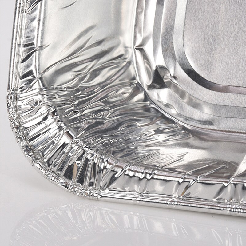 10pcs Disposable Aluminum Foil Pan Take-out Food Containers with Aluminum Lids/without Lid Rectangle Shaped Tin Foil Pans