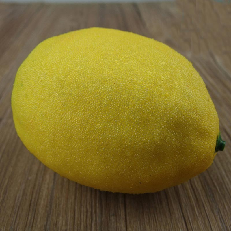 Kunstig fersken frugt simulation citroner frugt hjem køkken shop bordindretning: Gul citron