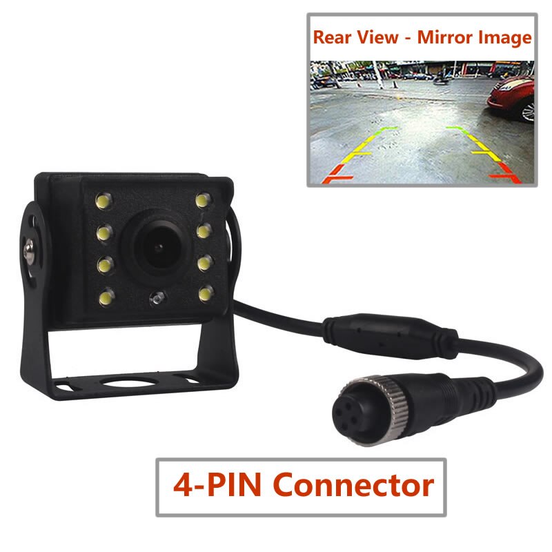 Car Truck DC 12V 24V Heavy Duty Rear View Backup Reverse Parking Camera Kit 4 PIN/RCA Plug for Lorry Pickup Bus Vehicle Caravans: Small Rear View 4PIN / Without Video Cable