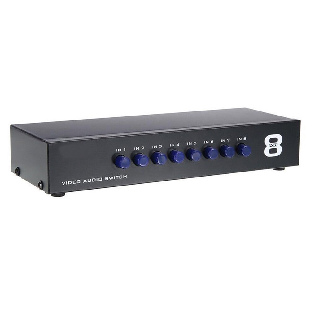 8 In 1 Distributeur Av Switch Box Composiet Selector Stabiele Metalen Video Audio Easy Apply Switcher Signal Accessoire Versterker