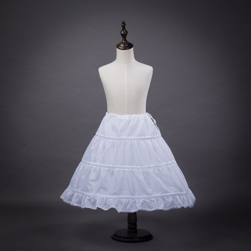 Sottoveste per bambini bianca sottoveste abito da ballo strato per bambini crinolina pizzo formale ragazza sottogonna elastico in vita con coulisse formale
