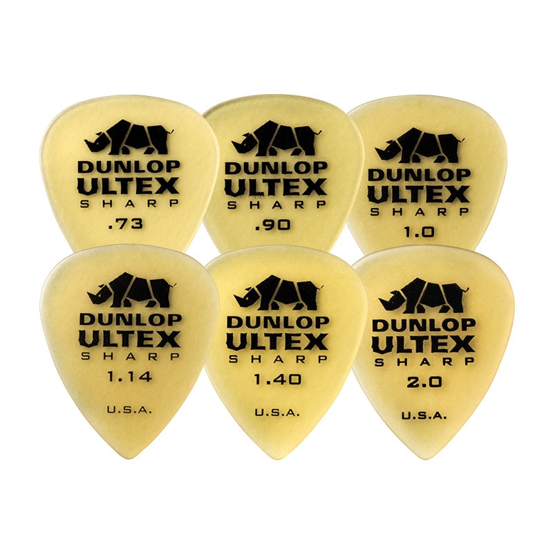 Dunlop Ultex Sharp Guitar Pick Plectrum Mediator 0.73mm-2.0mm Bass Mediator Acoustic Electric Classic Guitar Parts Guitar Picks: 6 Mixed Thickness