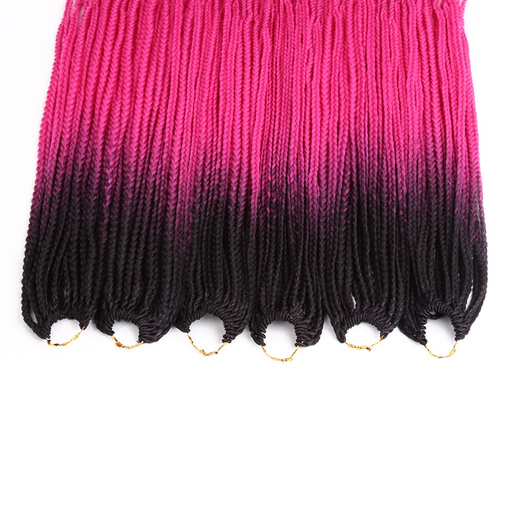 22Strands/Pack Thin Box Braids Crochet Hair 24inch 1cm in Diameter 3X Synthetic Braiding Hair Extensions Golden Beauty